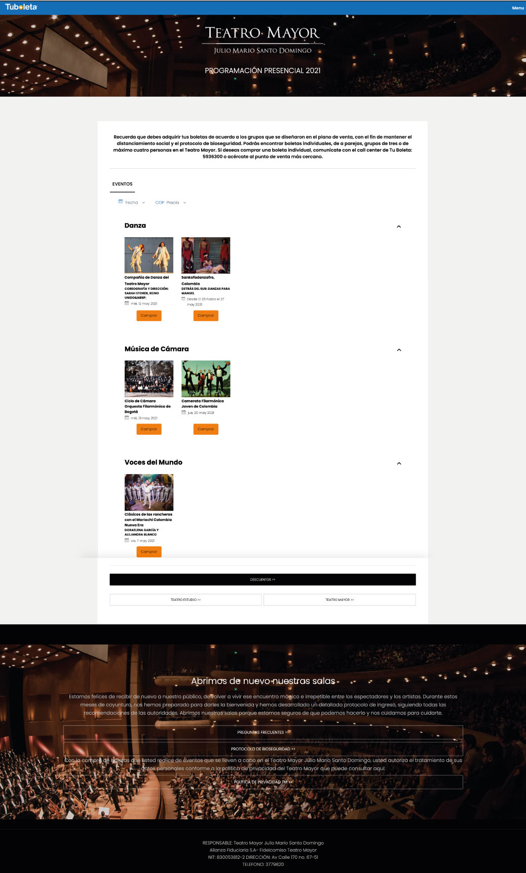 Aplicación 3 del proyecto Teatro Julio Mario Santo Domingo